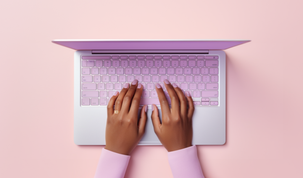 A laptop with hands on the keyboard to signify a Shopify payment gateway