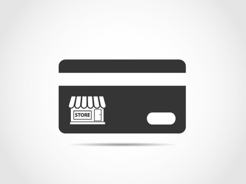 The back of a plain black and white card with a store logo and the word store on it to symbolize a high-risk merchant.